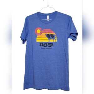 NWOT Tees Men Women Short Sleeve Blue Relaxed Fit Comfy Sunset Cow T-Shirt-M